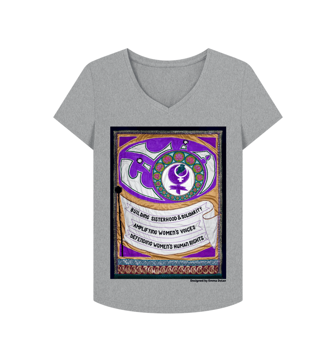 Athletic Grey FiLiA Banner - Womens V Neck Tshirt