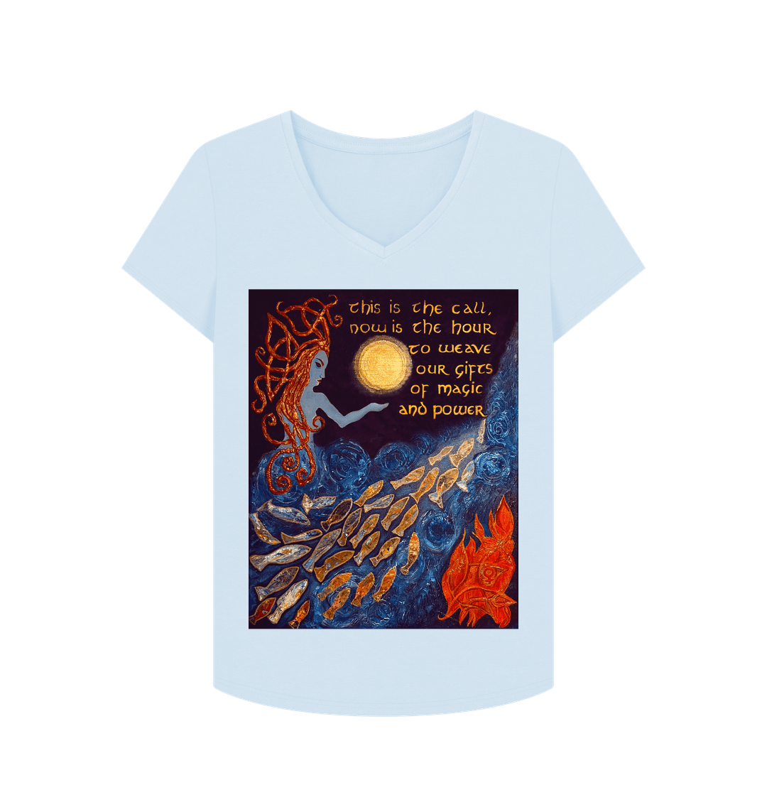 Sky Blue The Spell - Women's V Neck Tshirt
