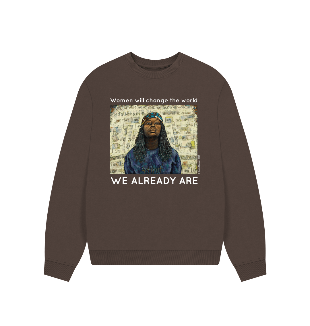 Chocolate Printed Sweater Front