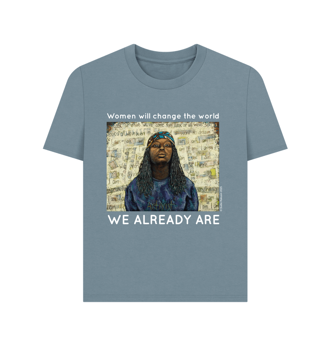 Stone Blue Printed T-shirt Front