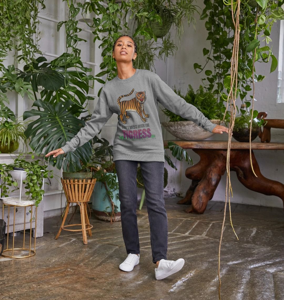 Nina Edge 'Don't Mess with the Tigress' Crewneck Organic Jumper