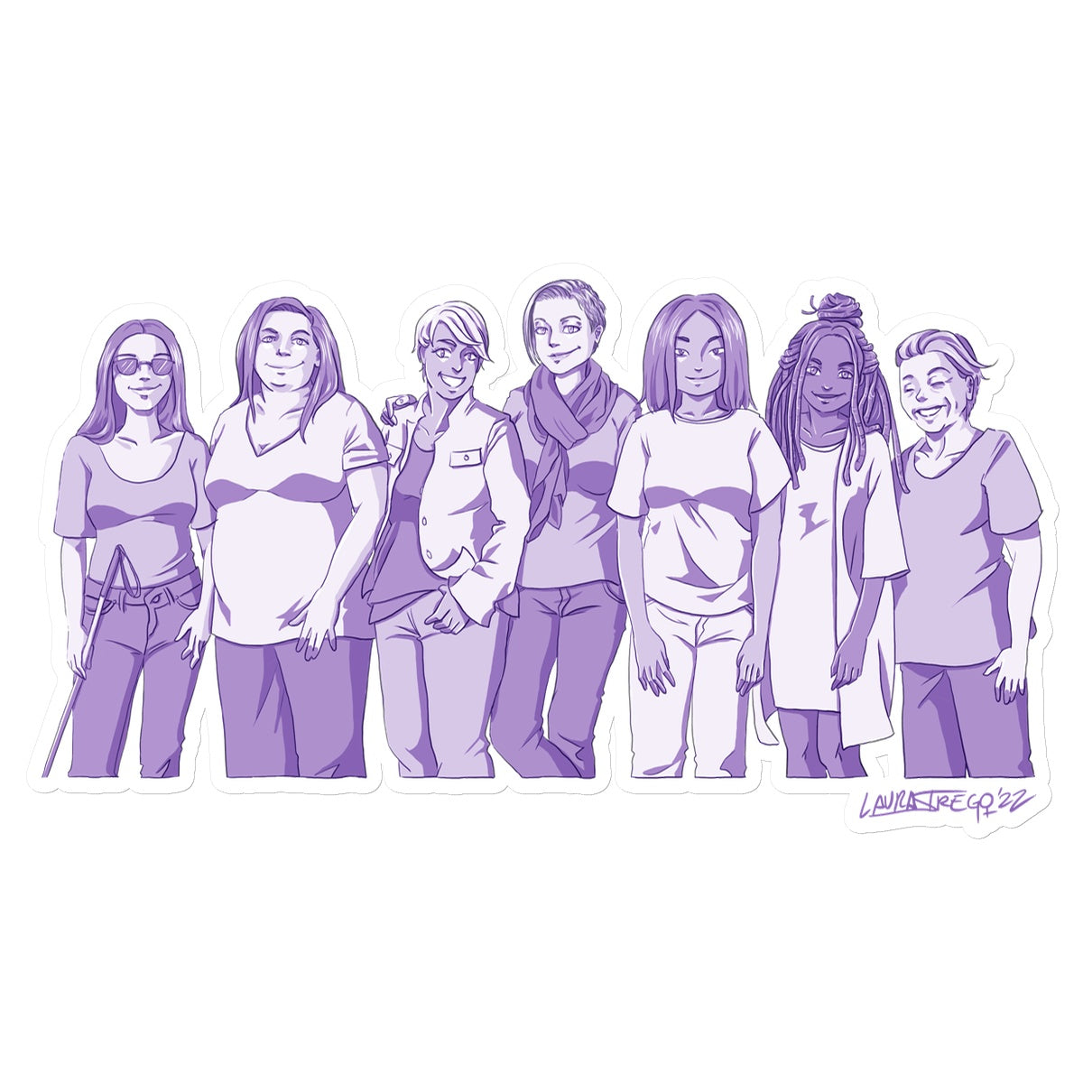 Laura Strego 'Intersectionality' Sticker (White)