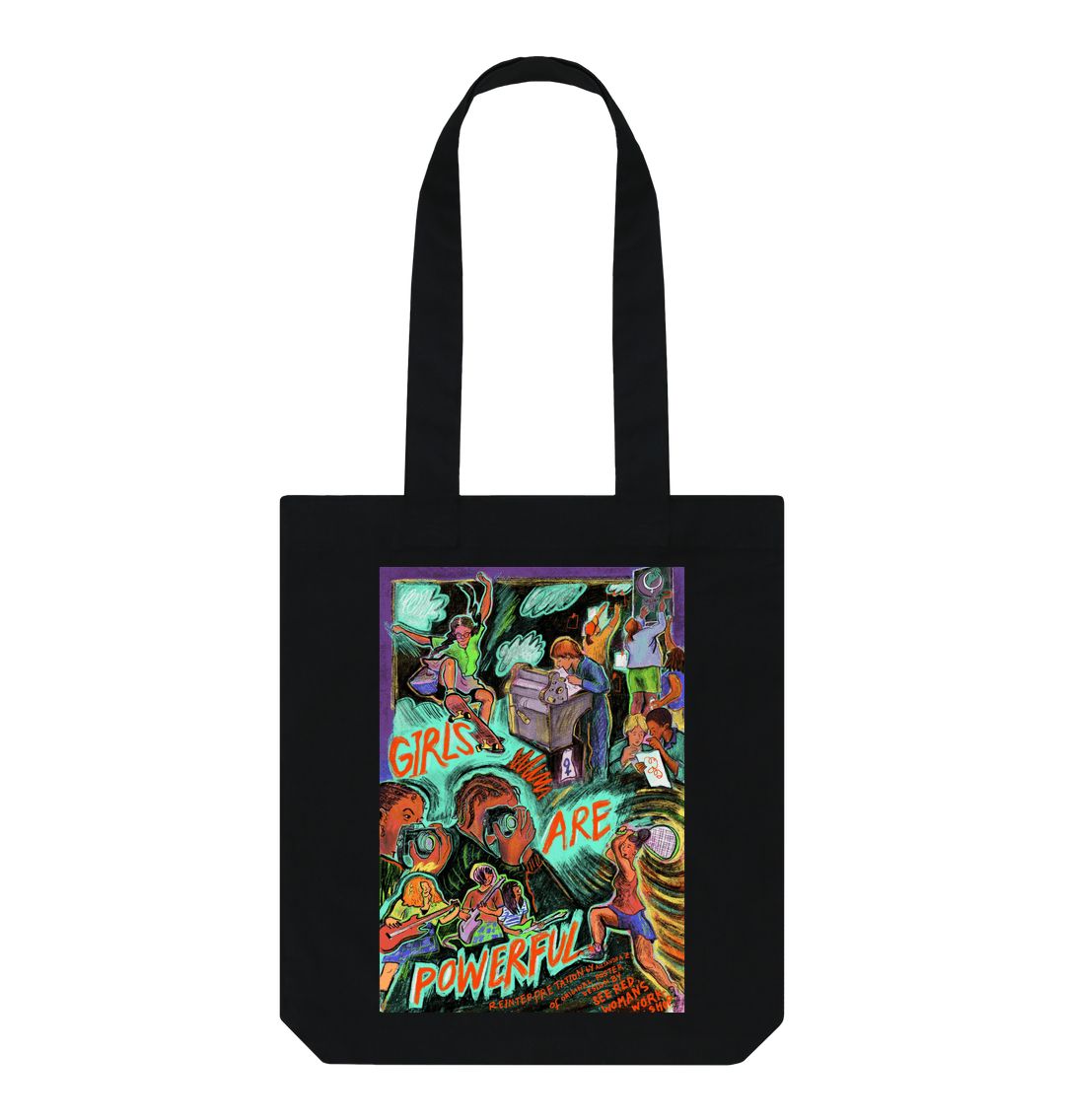 Black Alexandra Zamudio Girls Are Powerful Tote Bag