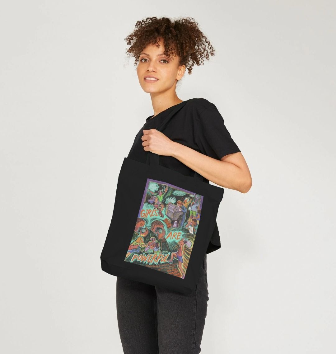 Alexandra Zamudio 'Girls Are Powerful' Organic Cotton Tote Bag