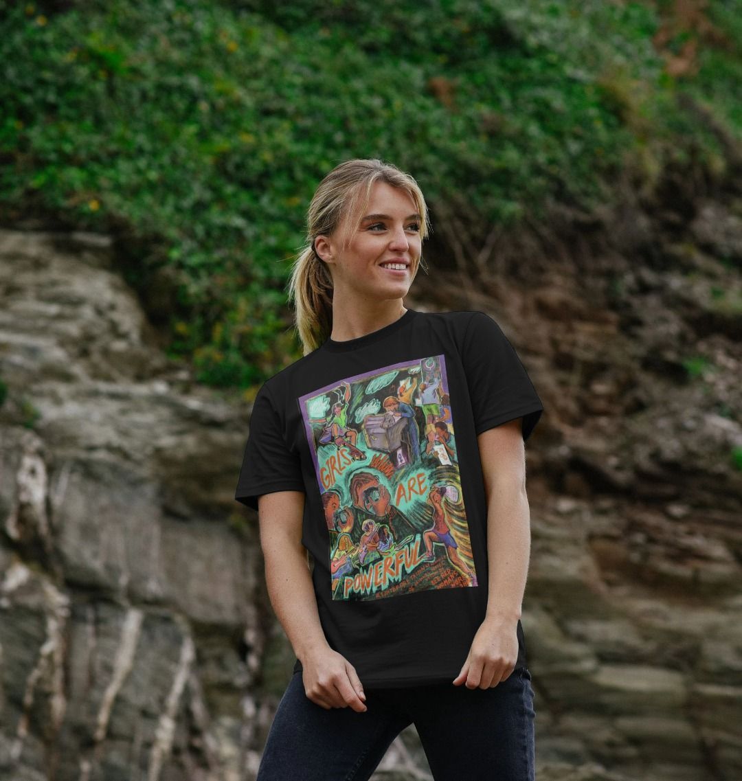 Alejandra Zamudio 'Girls are Powerful' Unisex Style T-Shirt