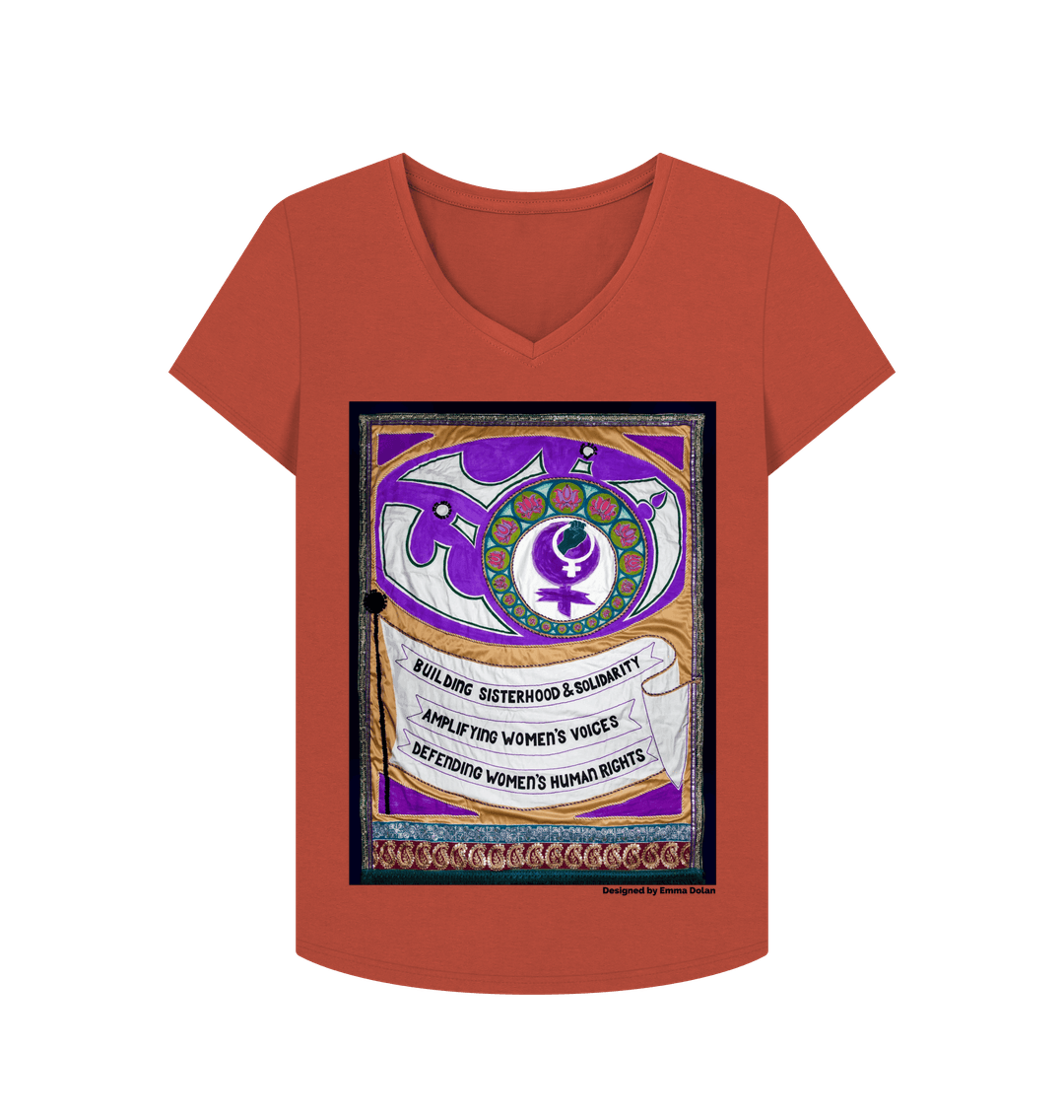 Rust FiLiA Banner - Womens V Neck Tshirt