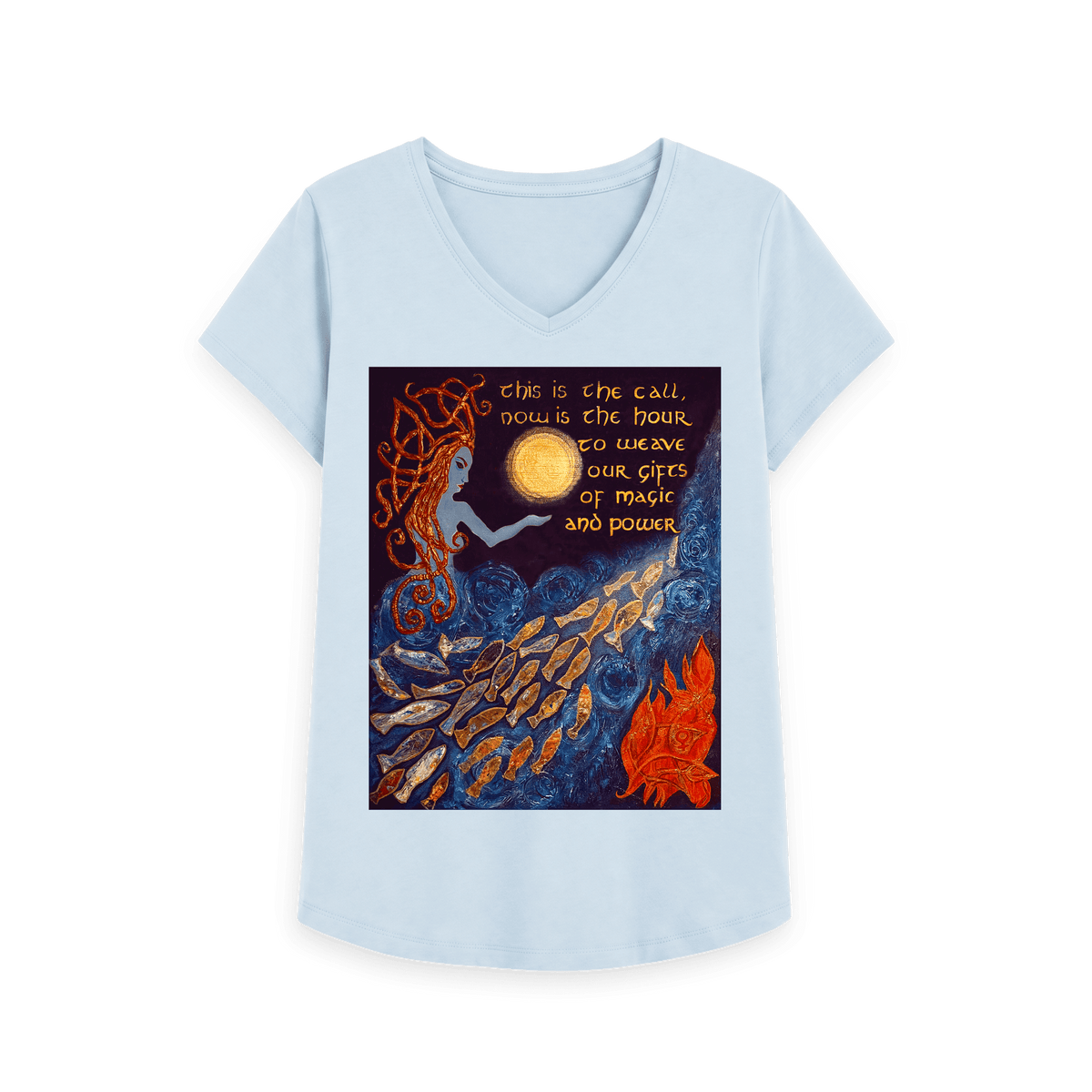 Sky Blue Printed T-shirt Front
