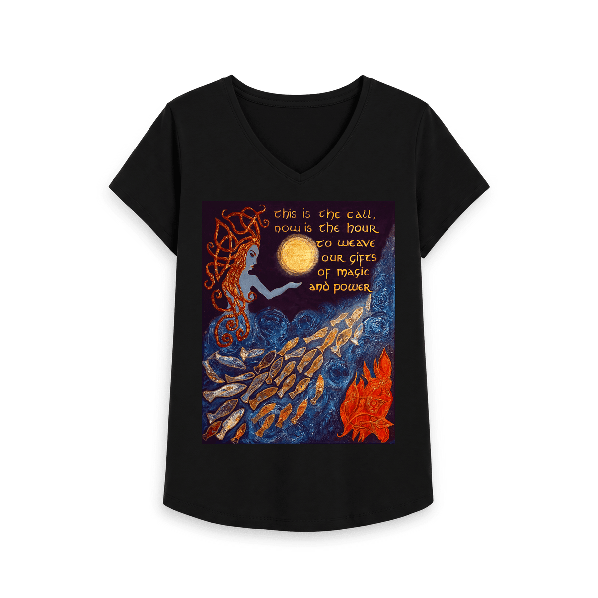 Black Printed T-shirt Front