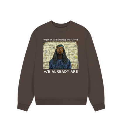 Chocolate Printed Sweater Front