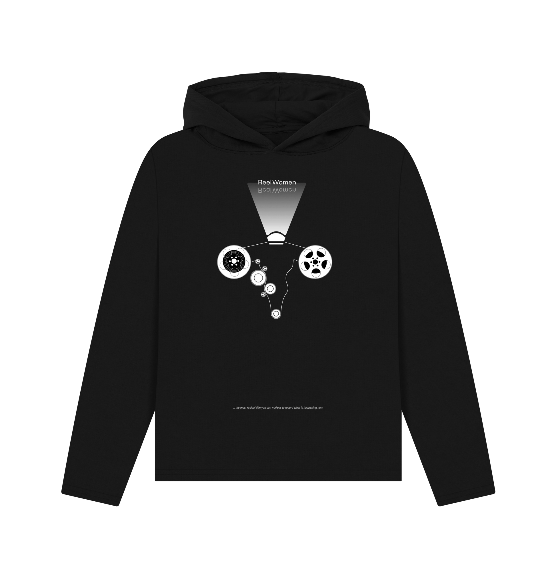 Black Printed Hoody Front