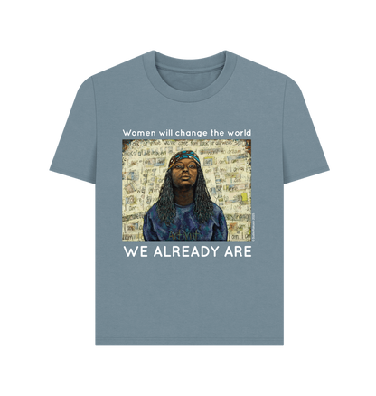 Stone Blue Printed T-shirt Front