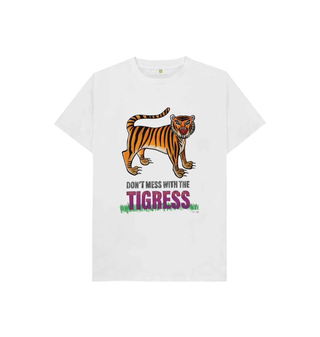 White Nina Edge 'Don't Mess with the Tigress' Kids T-Shirt