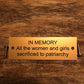 FiLiA Memorial Bench Plaque